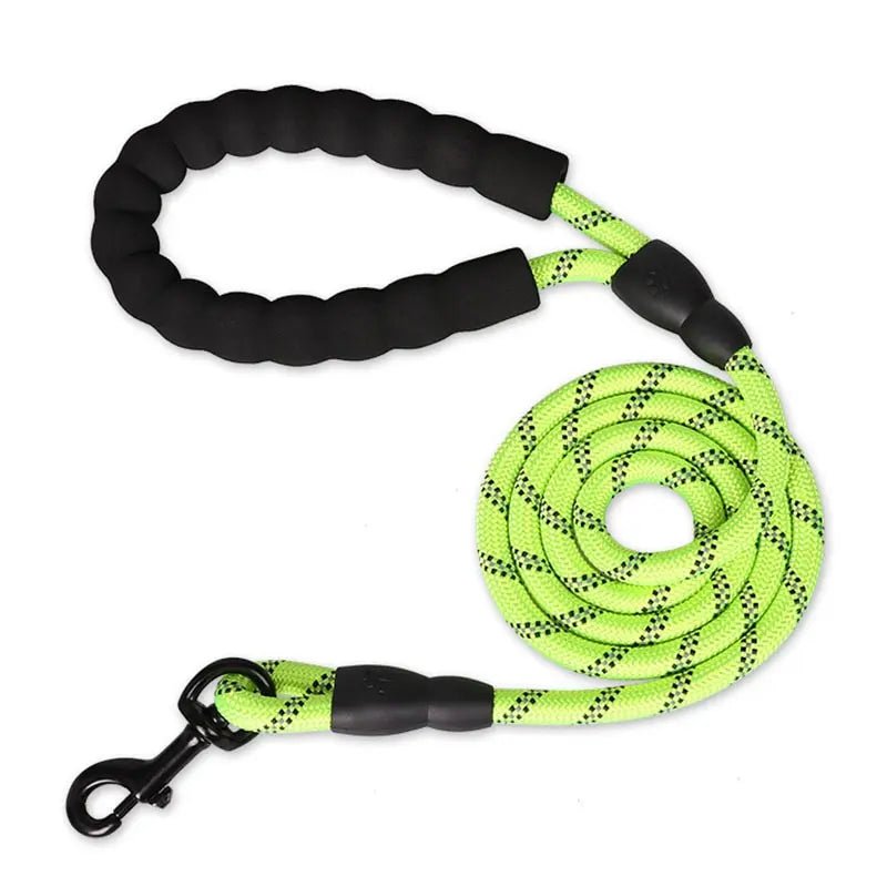 Reflective Heavy Duty Dog Leash with Padded Handle - PeakPaws Co. green