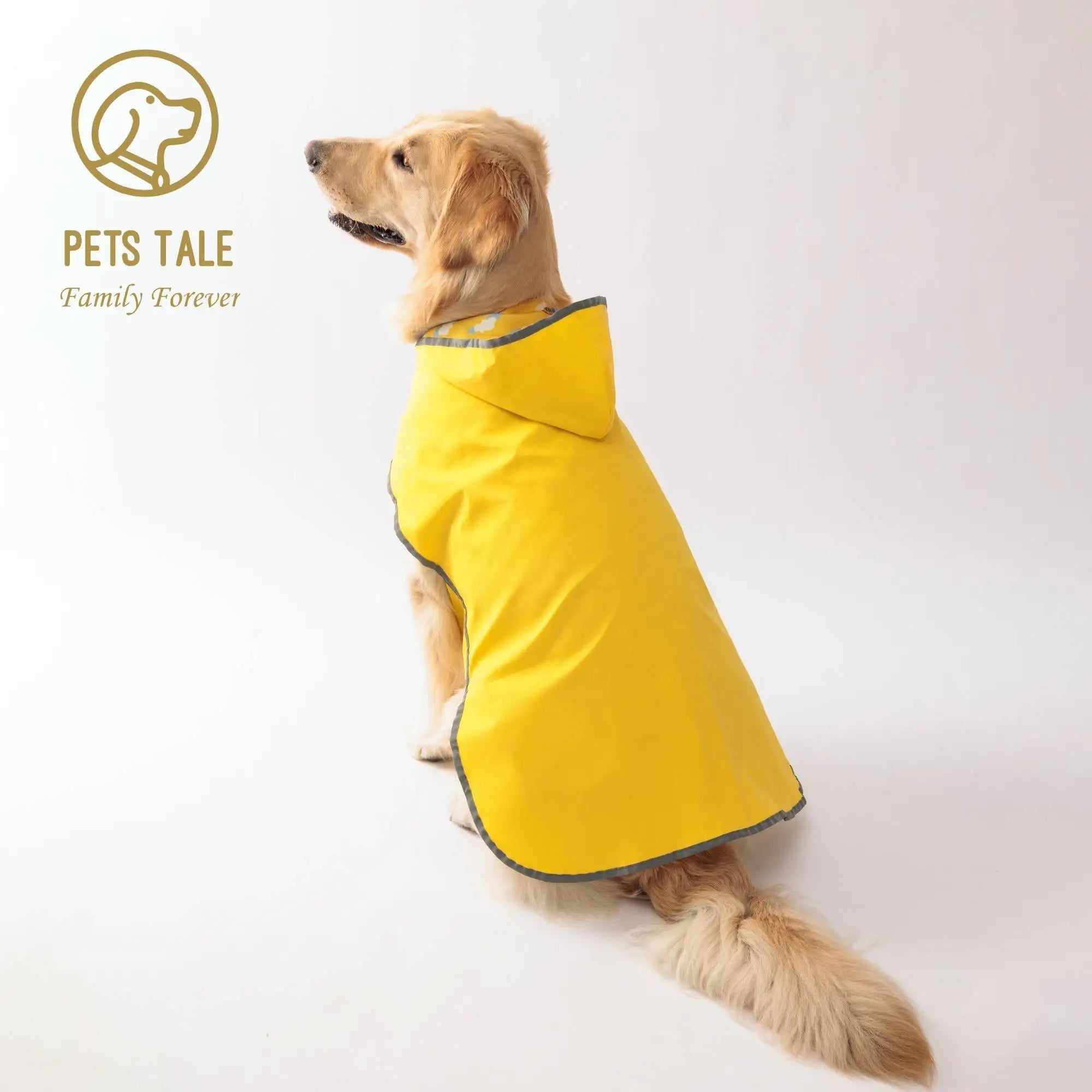 Reversible Dog Raincoat with Reflective Trim – Waterproof Jacket for Outdoor Adventures (XS–5XL) - PeakPaws Co. yellow
