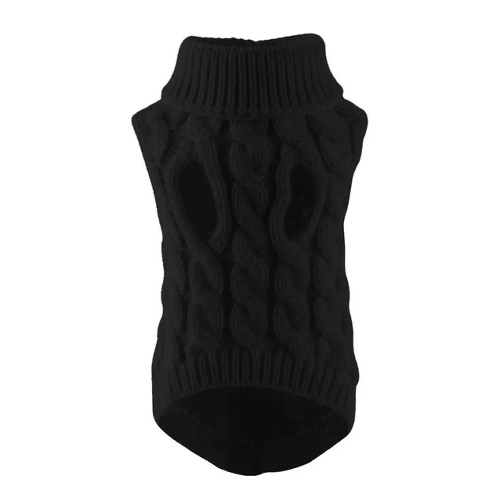 black Small Dog Knit Sweater – Warm Winter Dog Clothing for Small Dogs Under 15 lbs (8 Colors) - PeakPaws Co.