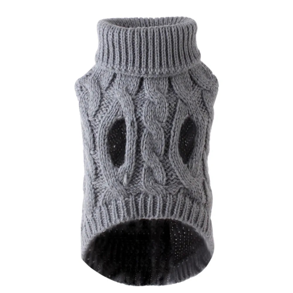 gray Small Dog Knit Sweater – Warm Winter Dog Clothing for Small Dogs Under 15 lbs (8 Colors) - PeakPaws Co.