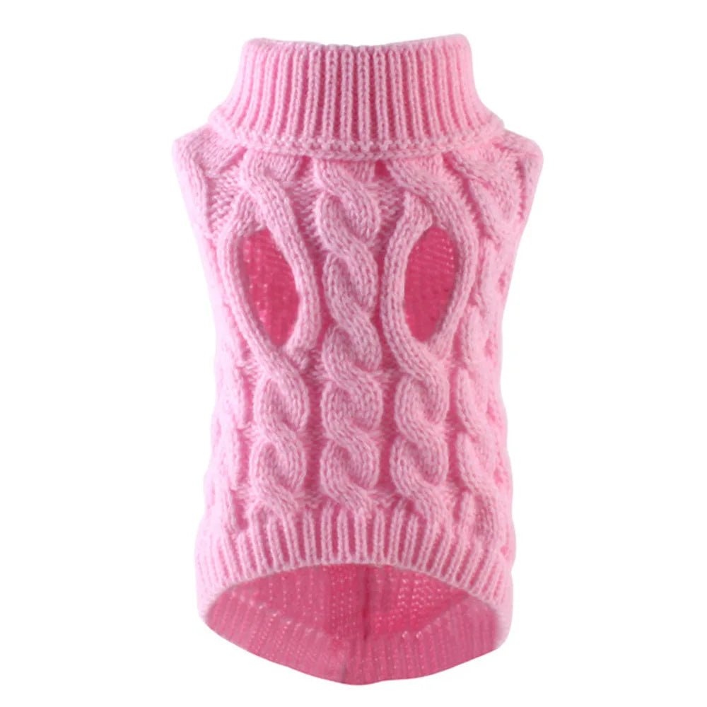 pink Small Dog Knit Sweater – Warm Winter Dog Clothing for Small Dogs Under 15 lbs (8 Colors) - PeakPaws Co.