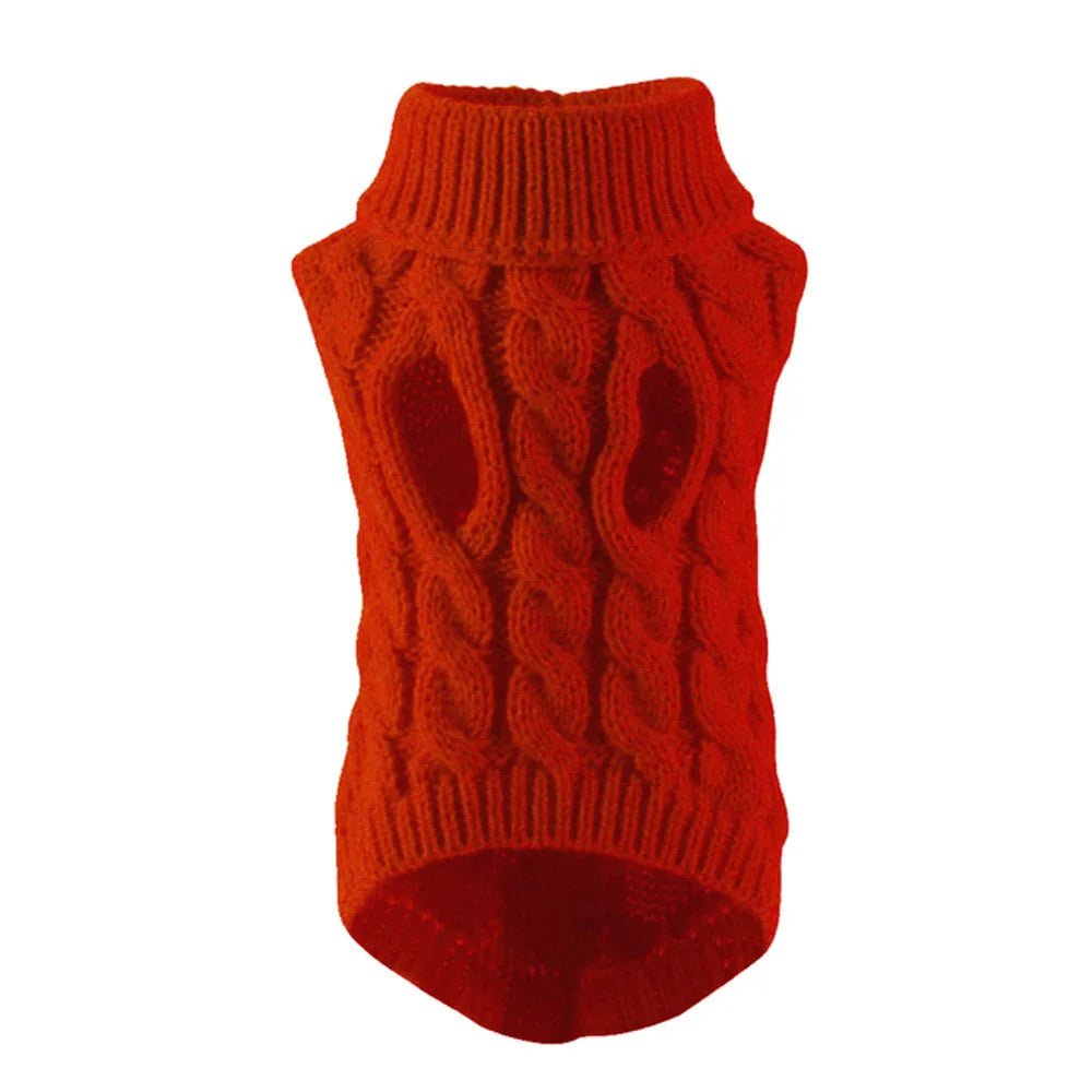 red Small Dog Knit Sweater – Warm Winter Dog Clothing for Small Dogs Under 15 lbs (8 Colors) - PeakPaws Co.