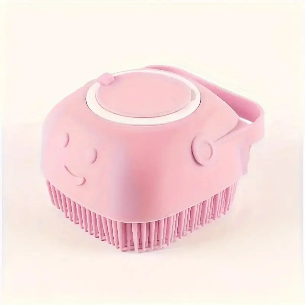 Soft Dog Bath Brush with Shampoo Dispenser - PeakPaws Co. pink