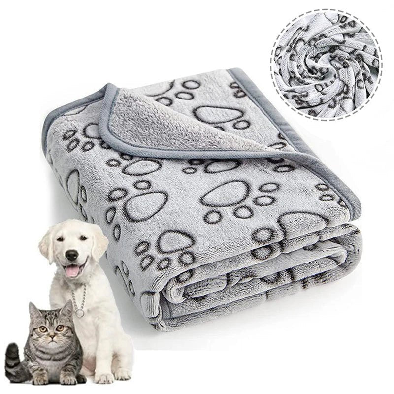 Soft Fluffy Dog Blanket – Warm Paw Print Pet Blanket in 5 Sizes - PeakPaws Co.