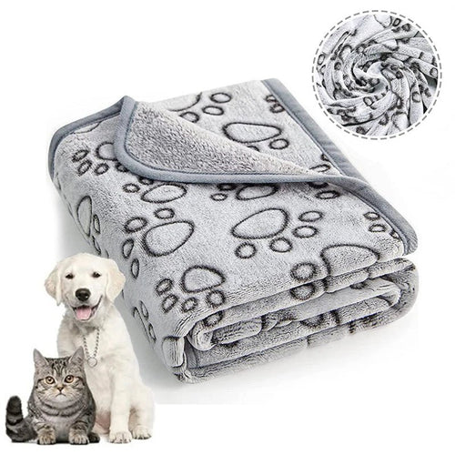Soft Fluffy Dog Blanket – Warm Paw Print Pet Blanket in 5 Sizes - PeakPaws Co.
