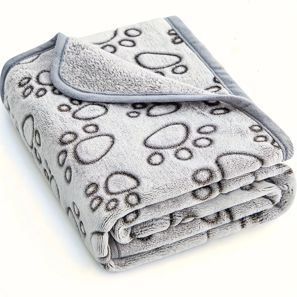 Soft Fluffy Dog Blanket – Warm Paw Print Pet Blanket in 5 Sizes - PeakPaws Co.