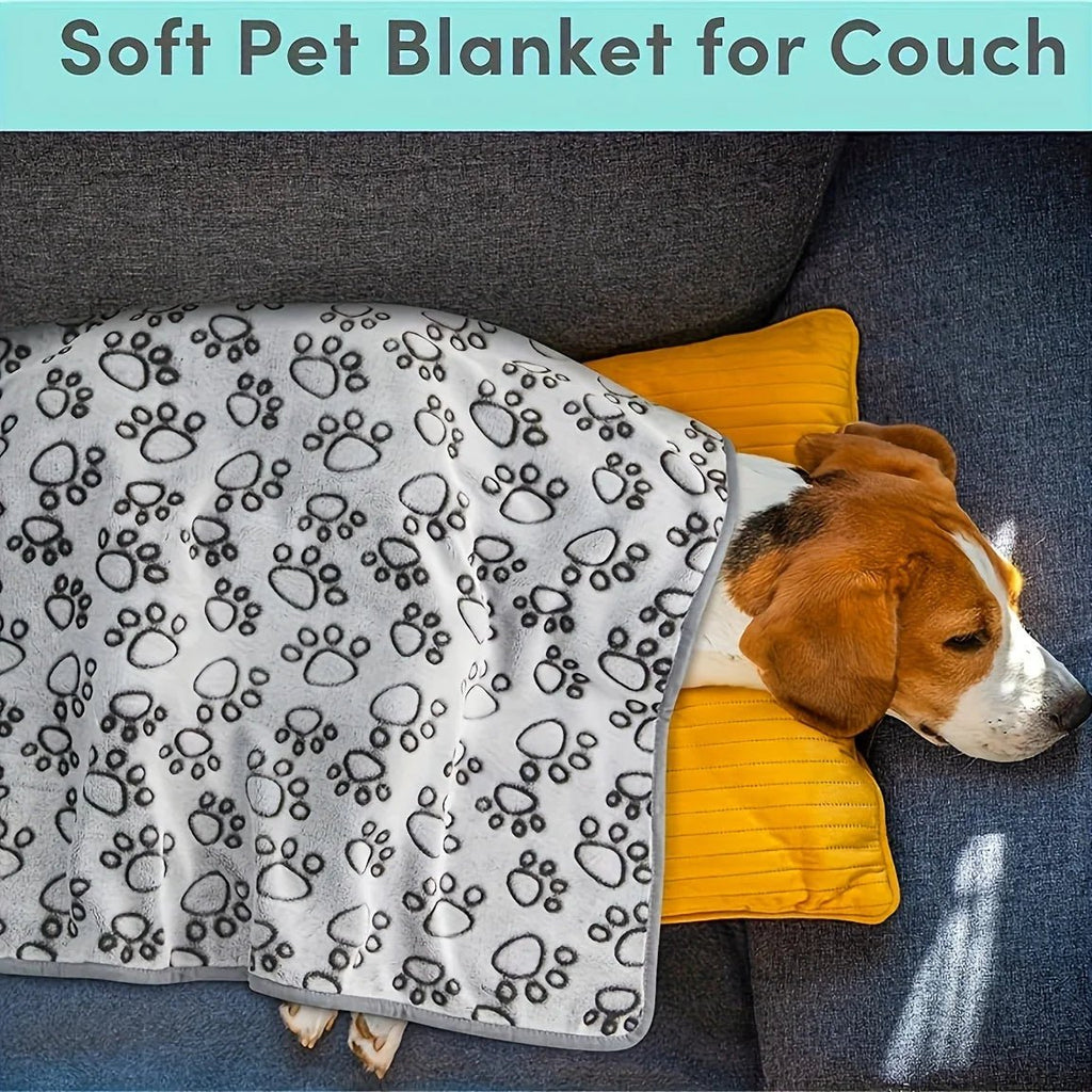 Soft Fluffy Dog Blanket – Warm Paw Print Pet Blanket in 5 Sizes - PeakPaws Co.