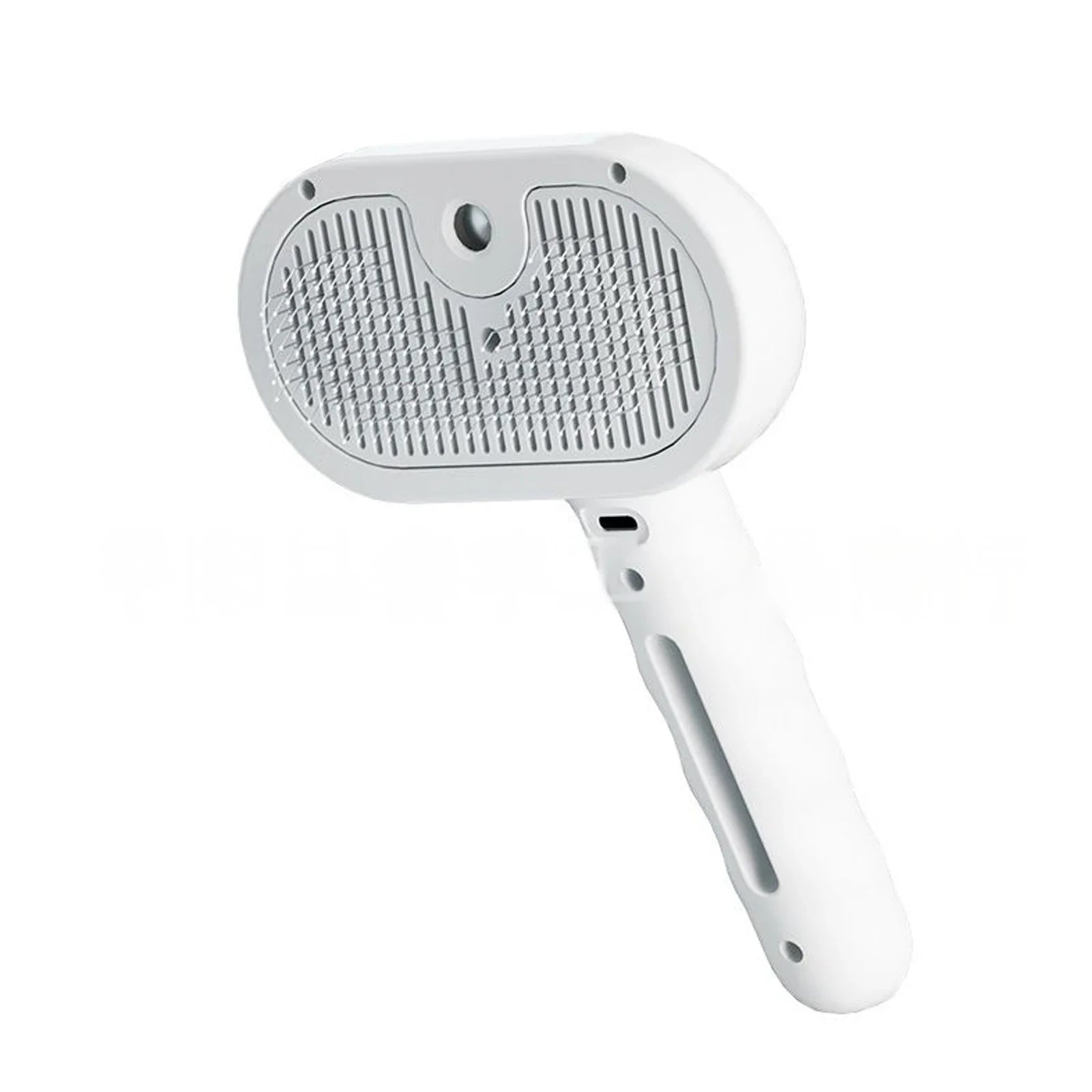 white Steam Dog Grooming Brush – USB Rechargeable Deshedding Comb with Spray - PeakPaws Co.