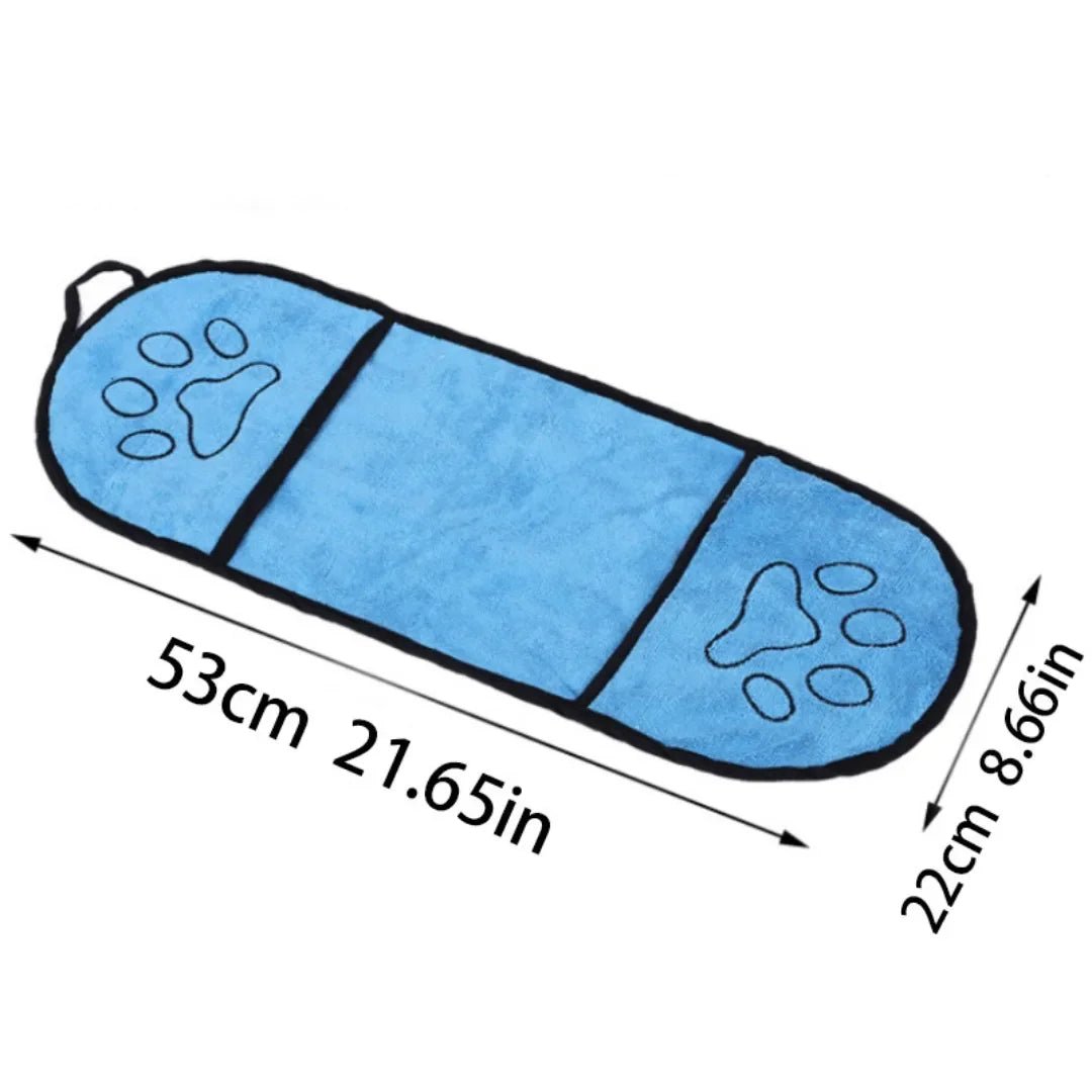 Super Absorbent Dog Towel with Hand Pockets – Quick-Dry Chenille Pet Bath Towel - PeakPaws Co.