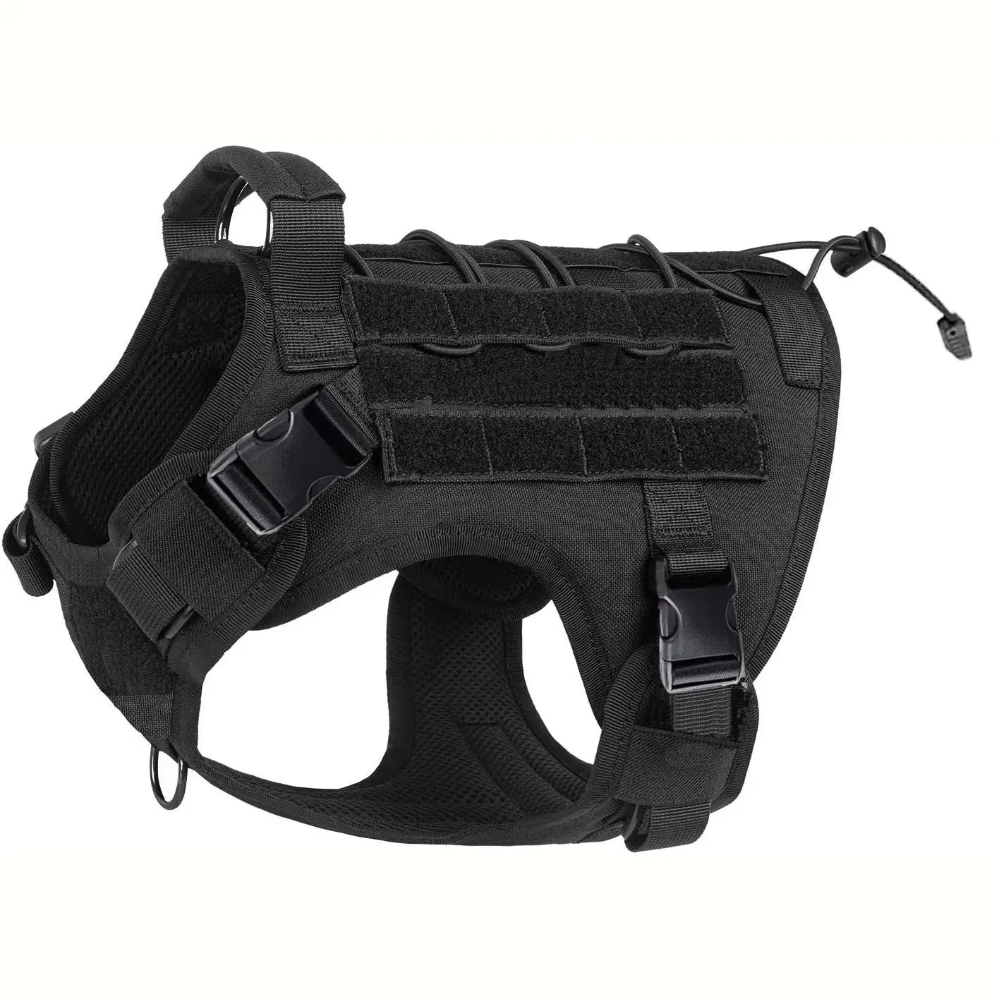 Tactical Adjustable Dog Harness Black - PeakPaws Co.