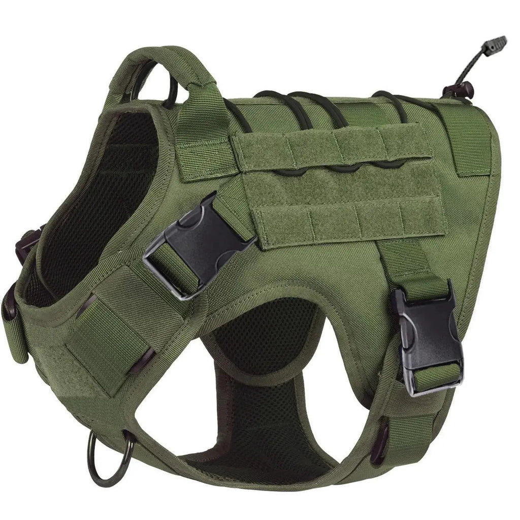 Tactical Adjustable Dog Harness Green - PeakPaws Co.