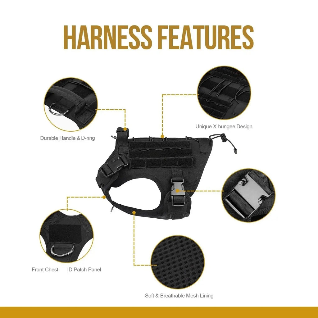 Tactical Adjustable Dog Harness Features - PeakPaws Co.