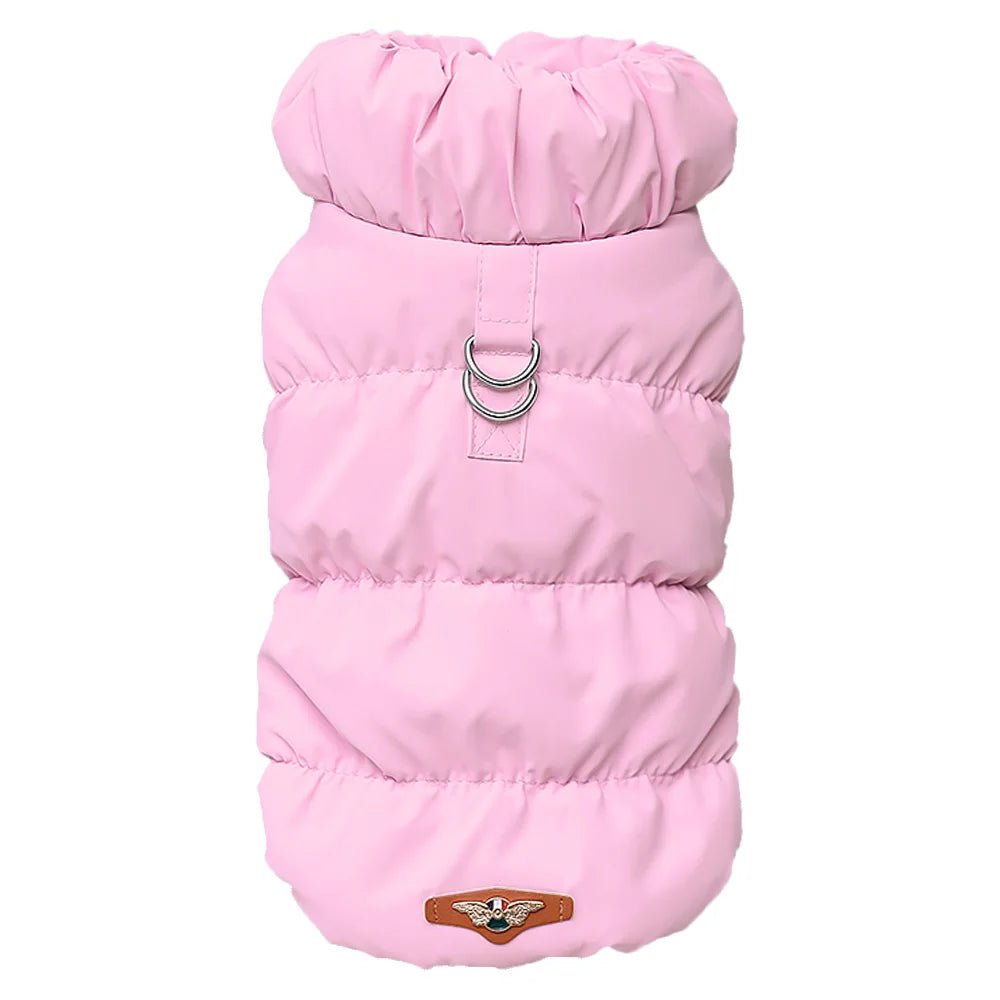 Warm Padded Dog Vest with D-Ring – Soft Winter Jacket for Small & Medium Dogs (Under 40 lbs, 7 Colors) - PeakPaws Co. pink