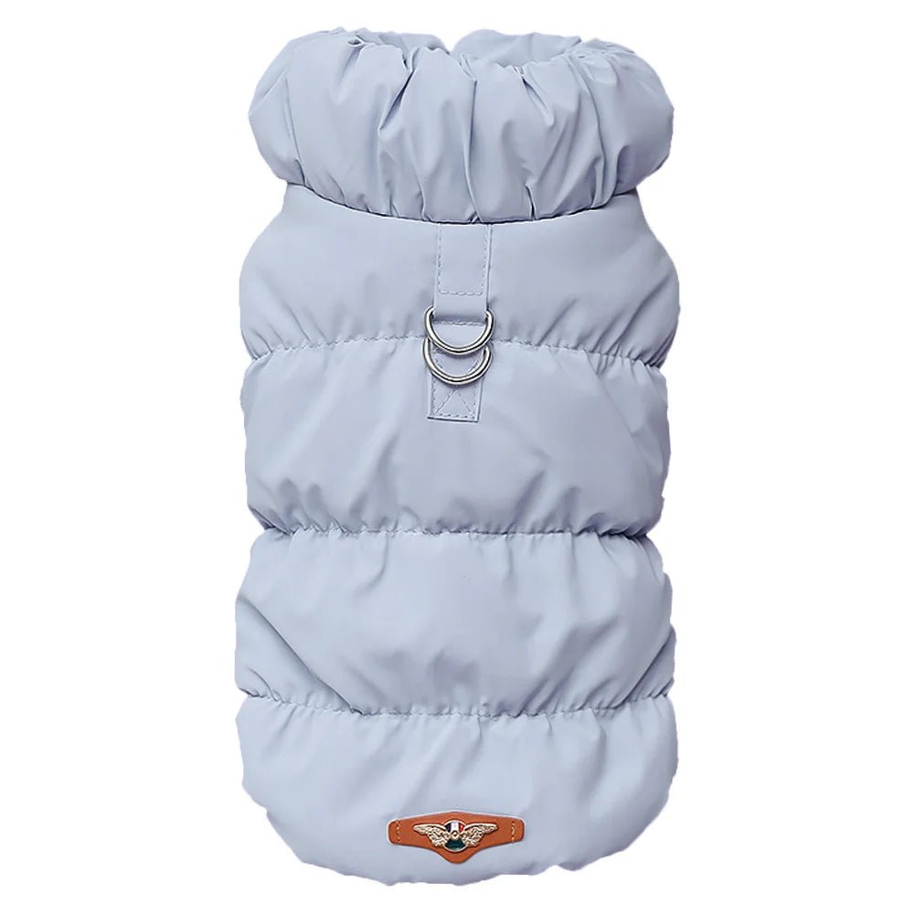 Warm Padded Dog Vest with D-Ring – Soft Winter Jacket for Small & Medium Dogs (Under 40 lbs, 7 Colors) - PeakPaws Co. blue