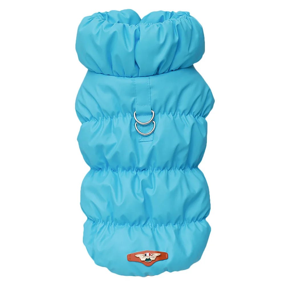 Warm Padded Dog Vest with D-Ring – Soft Winter Jacket for Small & Medium Dogs (Under 40 lbs, 7 Colors) - PeakPaws Co. blue