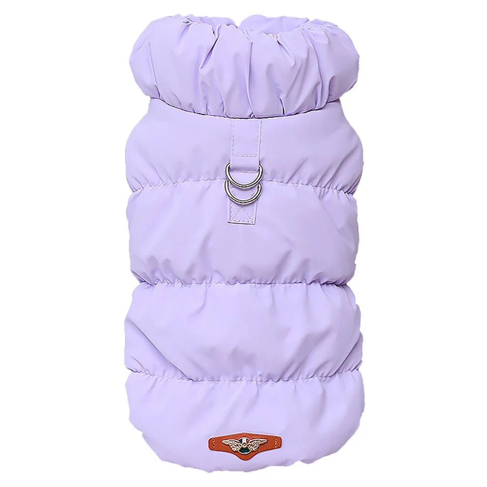 Warm Padded Dog Vest with D-Ring – Soft Winter Jacket for Small & Medium Dogs (Under 40 lbs, 7 Colors) - PeakPaws Co. purple