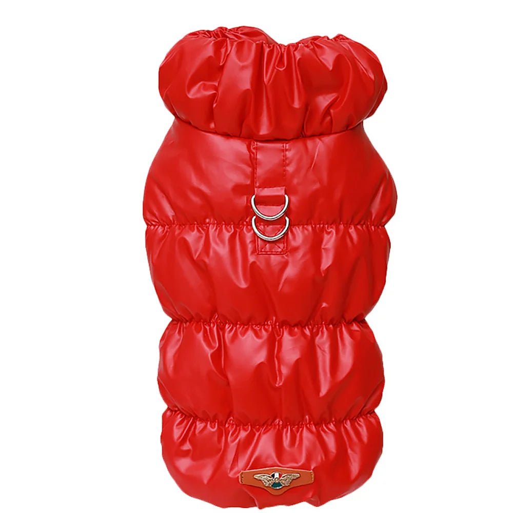 Warm Padded Dog Vest with D-Ring – Soft Winter Jacket for Small & Medium Dogs (Under 40 lbs, 7 Colors) - PeakPaws Co. red