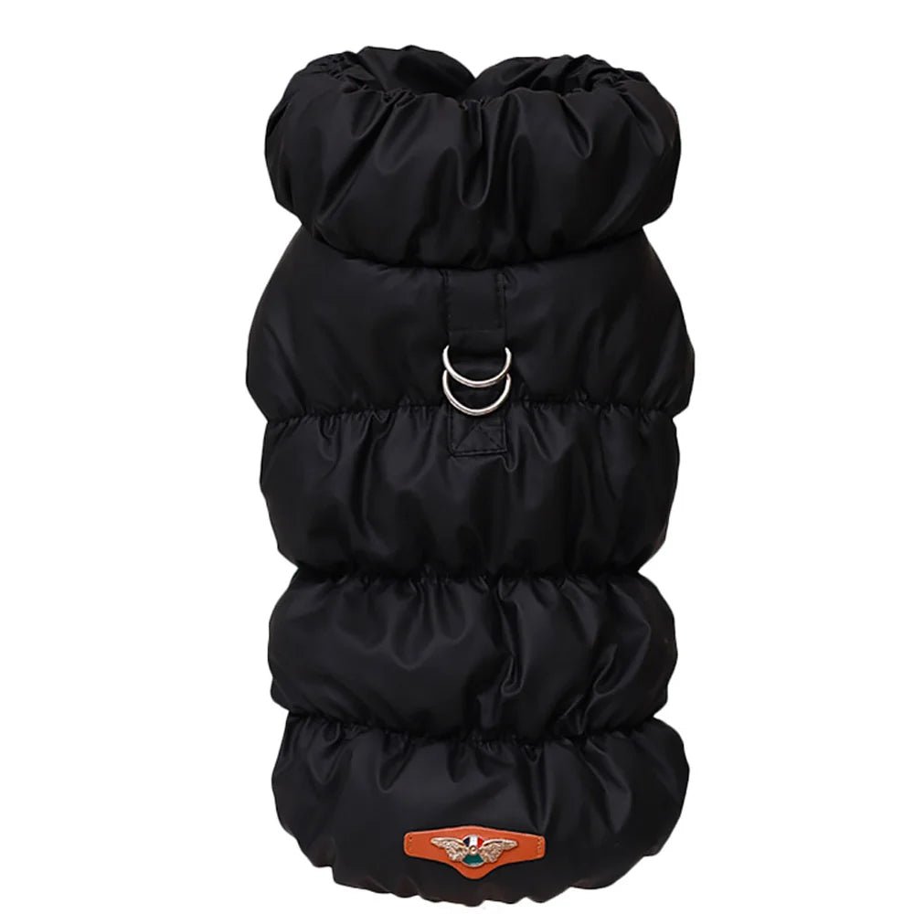 Warm Padded Dog Vest with D-Ring – Soft Winter Jacket for Small & Medium Dogs (Under 40 lbs, 7 Colors) - PeakPaws Co. black