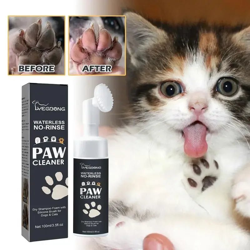 Waterless Dog Paw Cleaner Foam with Brush – Portable No-Rinse Paw Wash (100ml) - PeakPaws Co.