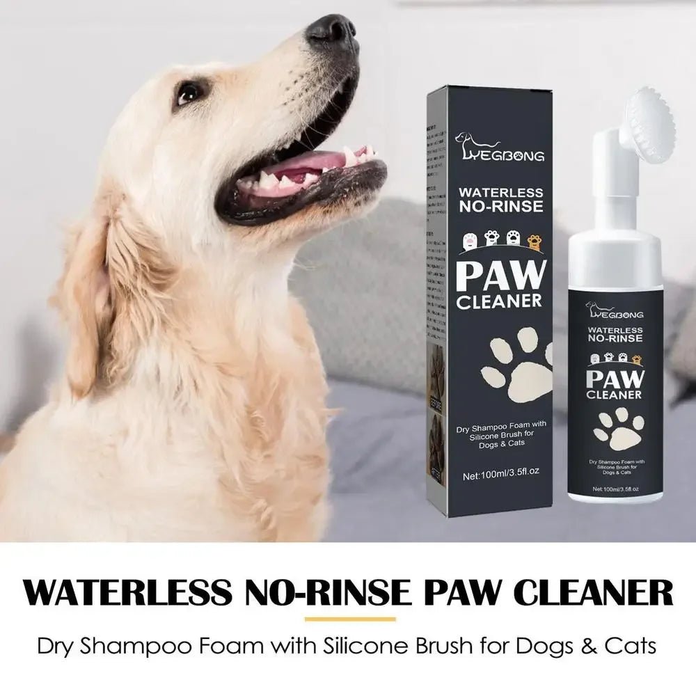 Waterless Dog Paw Cleaner Foam with Brush – Portable No-Rinse Paw Wash (100ml) - PeakPaws Co.