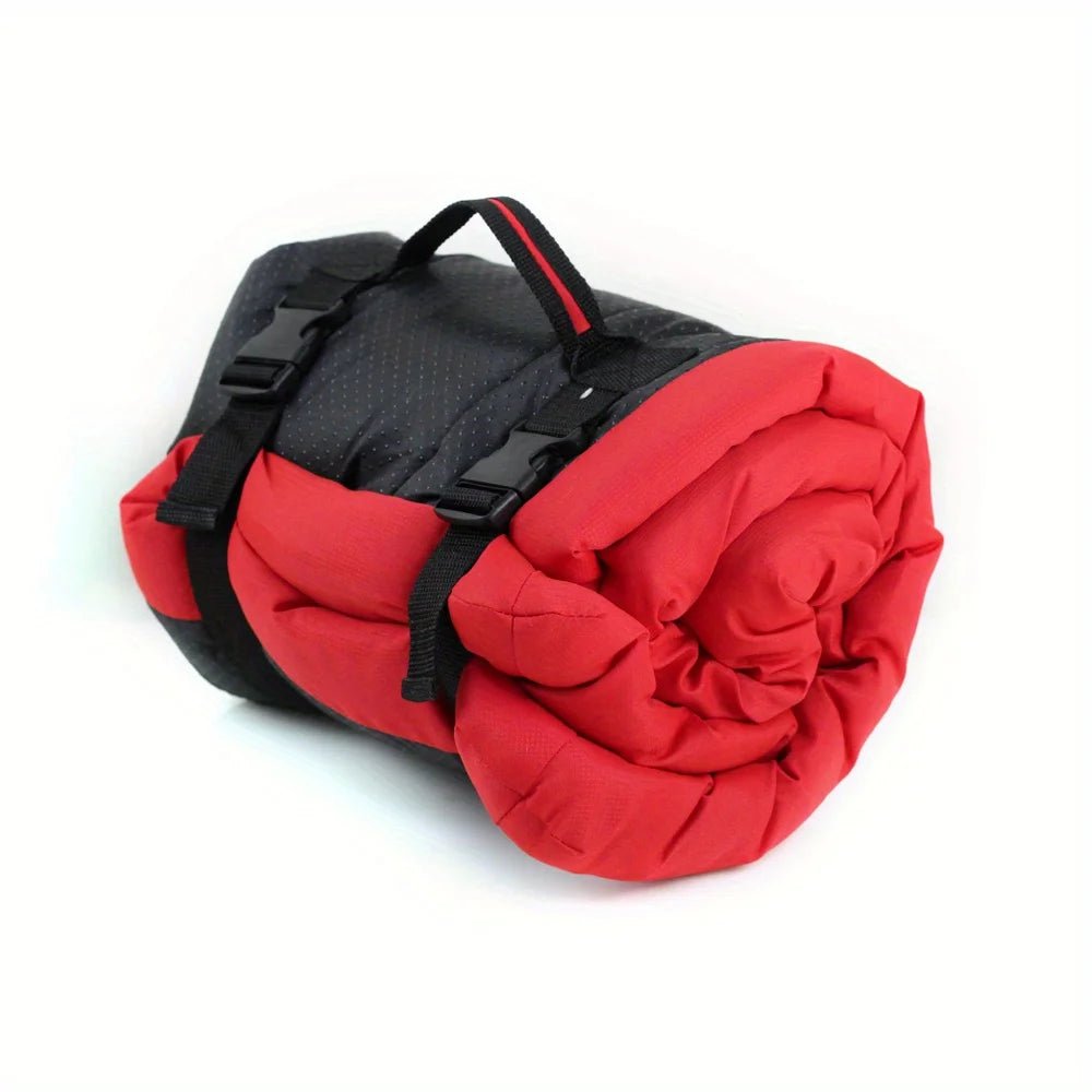 red Waterproof Dog Bed Cushion – Portable Roll-Up Outdoor Dog Mattress - PeakPaws Co.
