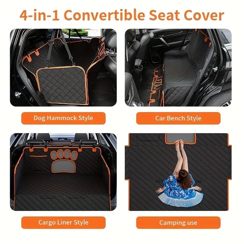 Waterproof Dog Car Seat Cover/Hammock with Mesh Window - PeakPaws Co.