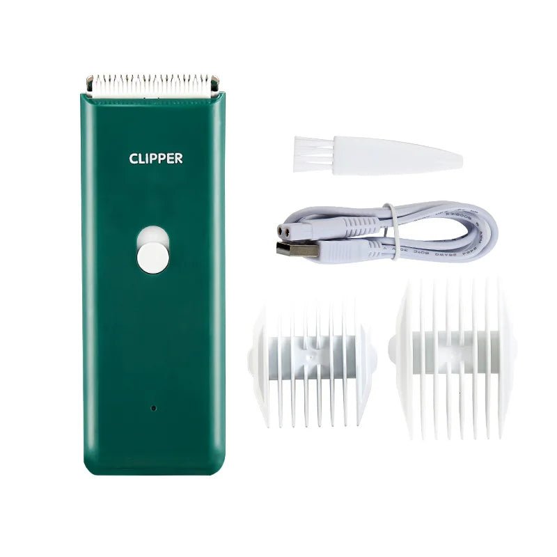 green Waterproof Dog Grooming Clippers – Quiet USB Rechargeable Pet Hair Trimmer with Ceramic Blades - PeakPaws Co.