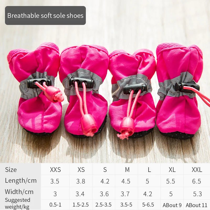 Waterproof Dog Rain Boots (4-Pack) – Anti-Slip Paw Protectors for Hiking, Rain & Mud - PeakPaws Co.