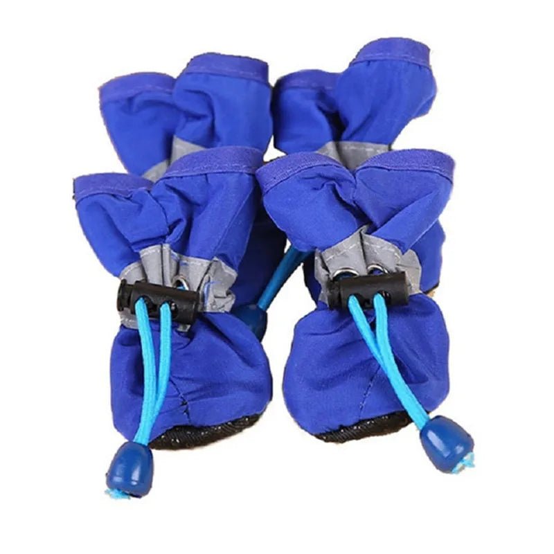 Waterproof Dog Rain Boots (4-Pack) – Anti-Slip Paw Protectors for Hiking, Rain & Mud - PeakPaws Co. blue