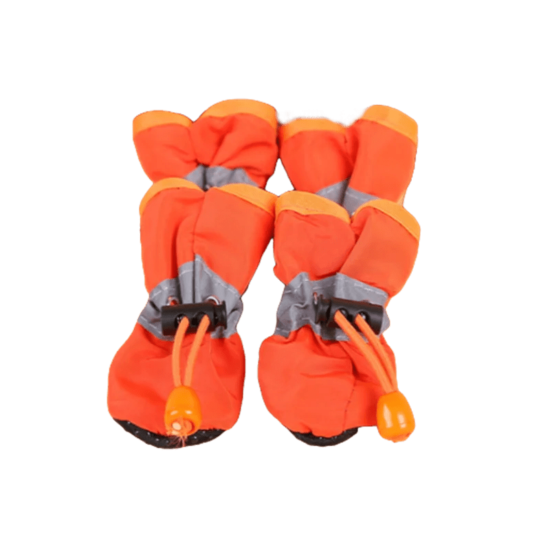 Waterproof Dog Rain Boots (4-Pack) – Anti-Slip Paw Protectors for Hiking, Rain & Mud - PeakPaws Co. orange