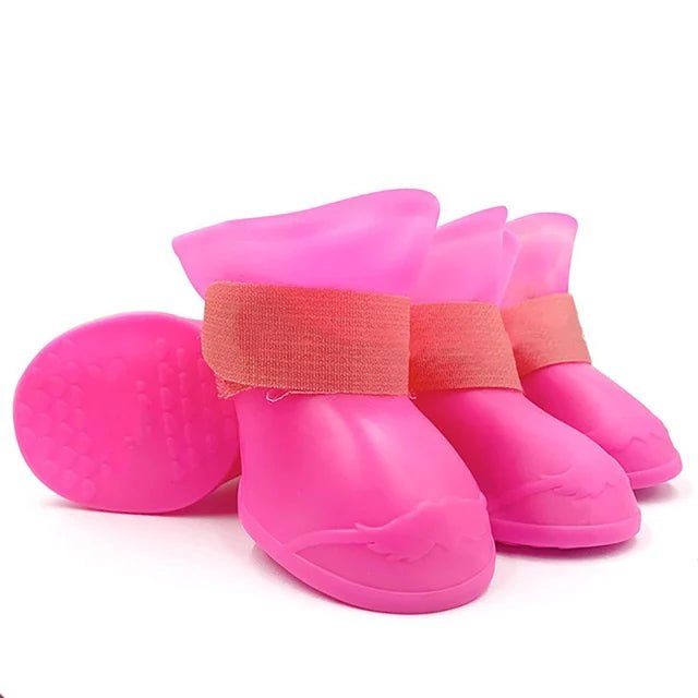 Waterproof Dog Rain Boots – Anti-Slip Rubber Paw Protectors - PeakPaws Co. pink