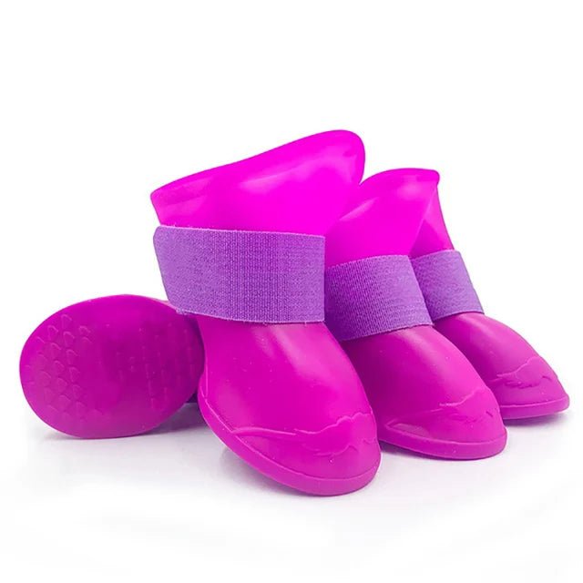 Waterproof Dog Rain Boots – Anti-Slip Rubber Paw Protectors - PeakPaws Co. purple