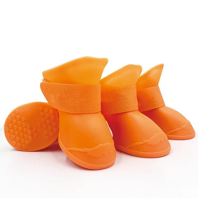 Waterproof Dog Rain Boots – Anti-Slip Rubber Paw Protectors - PeakPaws Co. orange