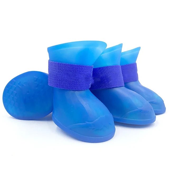 Waterproof Dog Rain Boots – Anti-Slip Rubber Paw Protectors - PeakPaws Co. blue