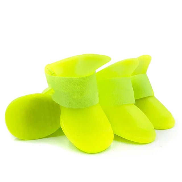 Waterproof Dog Rain Boots – Anti-Slip Rubber Paw Protectors - PeakPaws Co. lime green yellow