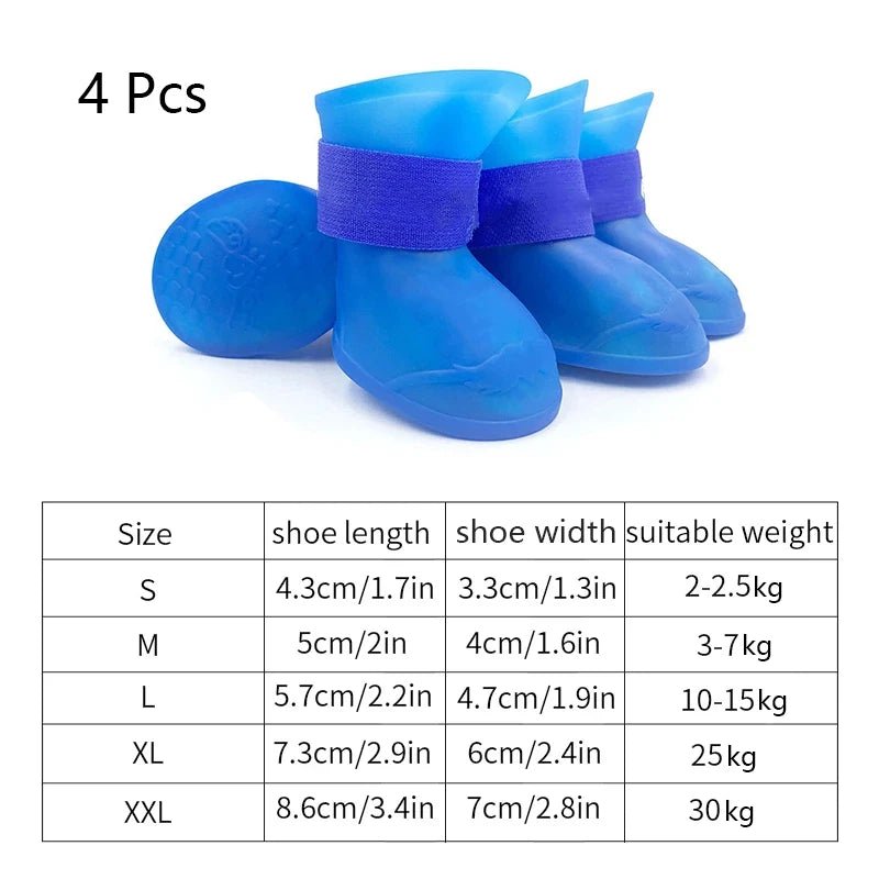 Size Chart for Waterproof Dog Rain Boots – Anti-Slip Rubber Paw Protectors - PeakPaws Co.