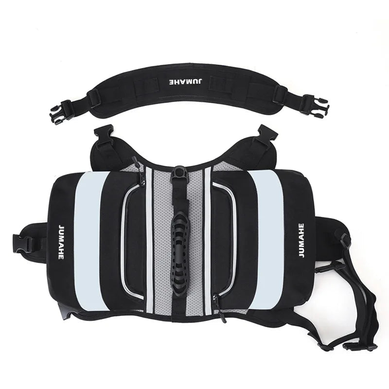 Waterproof Dog Saddle Backpack – Reflective Tactical Dog Pack with Storage (6 Colors) - PeakPaws Co. black