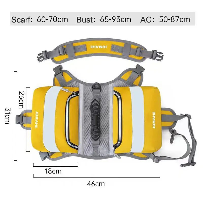 Size Chart for Waterproof Dog Saddle Backpack – Reflective Tactical Dog Pack with Storage (6 Colors) - PeakPaws Co.